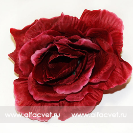 искусственные цветы головка роз диаметр 13 цвета бордовый 61