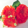 искусственные цветы букет маргаритка-фиалка с добавкой цвета красный 4