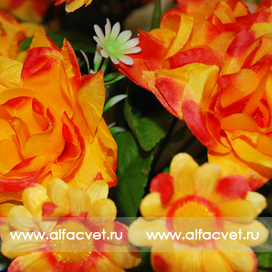 искусственные цветы подставка ромашка-роза цвета оранжевый 2