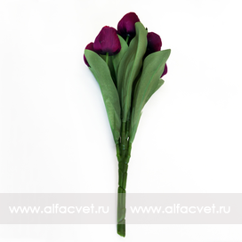 искусственные цветы букет тюльпанов цвета фиолетовый 7