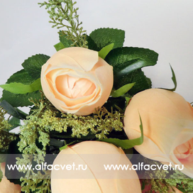 искусственные цветы букет роз с добавкой кашка цвета чайный 3